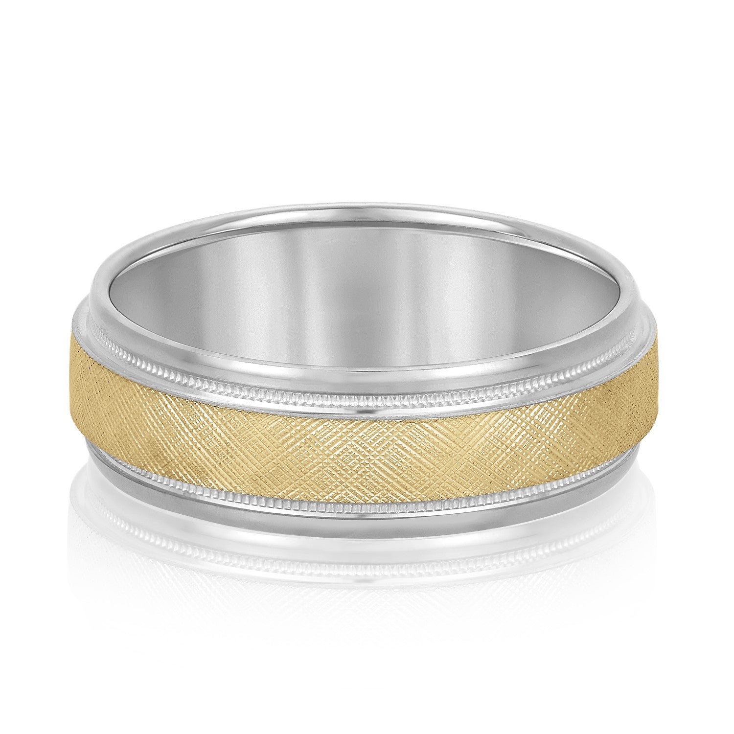 Men's Band With Florentine Finish And Milgrain Accents-VIRABYANI